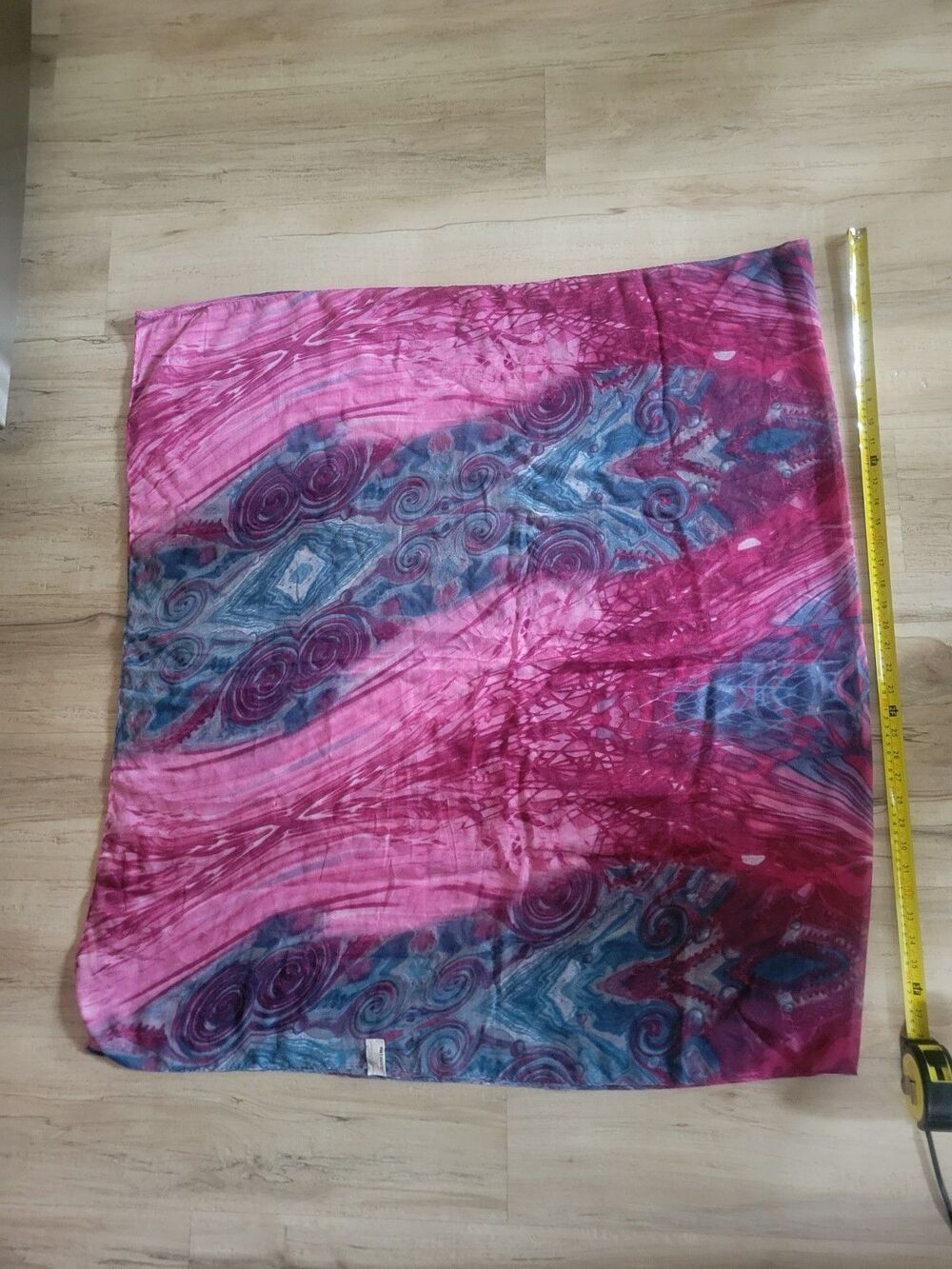 Vintage Pier One Imports Boho Retro Pink And Blue Large Scarf